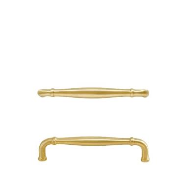 Imagem de Maçaneta de cobre puro para porta de guarda-roupa, maçaneta de latão sólido americano, maçaneta de porta de cobre puro para armário, maçaneta dourada para porta de guarda-roupa, D, 128MM