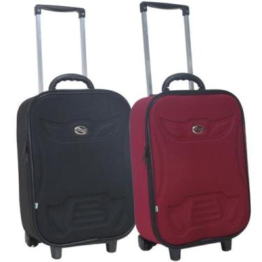 Imagem de Kit 2 malas de viagem pequena de bordo forrada semi-rígida grotaferrat