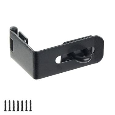 Imagem de Trava de ferrolho de porta, fecho de segurança de ferro sólido de 90 graus, trava de bloqueio de ferrolho extragrosso com parafusos acabamento escovado (5,7 cm)