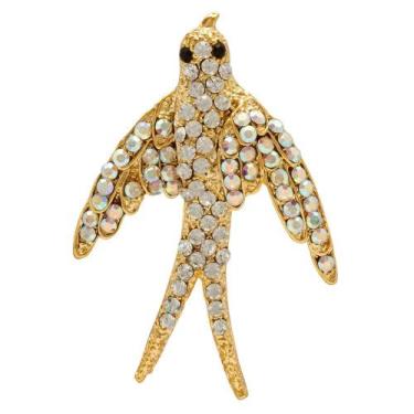 Imagem de Broche Strass Andorinha BRG0072 - Akasaki, Dourado