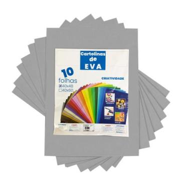 Imagem de Kit 10 Cartolinas de EVA 40X48CM - Variação - Evamais, Cinza