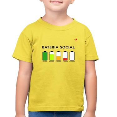 Imagem de Camiseta Algodão Infantil Bateria Social - Foca na Moda, Amarelo canár