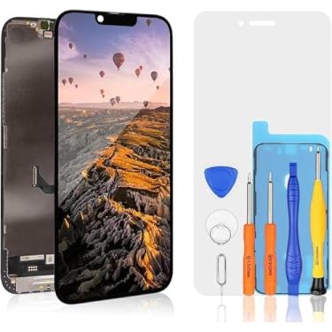 Imagem de bokman Tela LCD preta para iPhone 14, peças de reposição, painel frontal