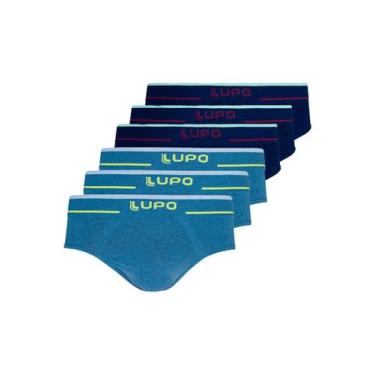 Imagem de Kit com 6 Cuecas Slip Lupo 624-003 Colorido, Azul marinho, G