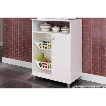 Imagem de Balcão de Cozinha Fruteira FR2003 c/ 1 Porta 60cm Branco - Movelbento