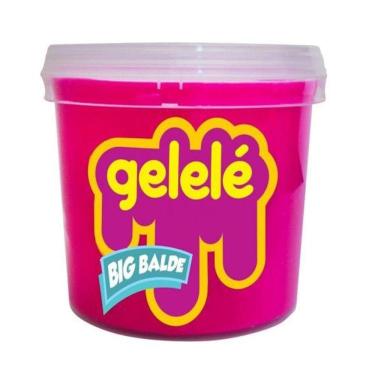 Imagem de Slime Gelelé Big Slime Tradicional Rosa Balde 1,5kg