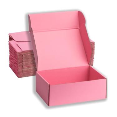 Imagem de DUZCLI Caixas De Remessa Pequenas 30X23X10 Cm, Papelão Ondulado Rosa (Pacote Com 20) Para Correspondência, Embalagem, Negócios E Embalagens Presentes - Reciclável Resistente