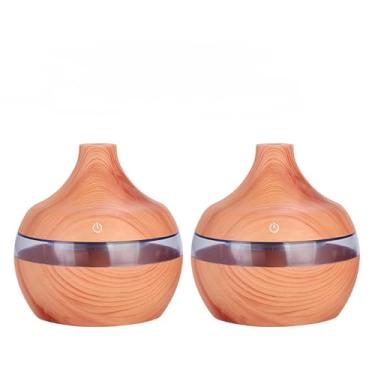 Imagem de Umidificador De Ar 8H LED Difusor De Aromas E Aromatizador De Ambiente Eletrico Humidificador Ultrassônico Portátil(KIT2-UM003-MADEIRA CLARO)