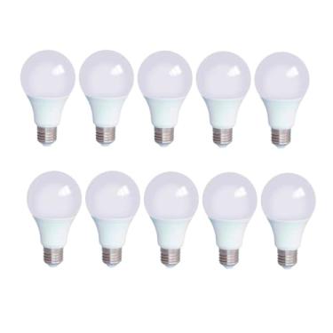 Imagem de Kit 10 Lâmpadas Led Bulbo 9w E27 Bivolt Branca Quente