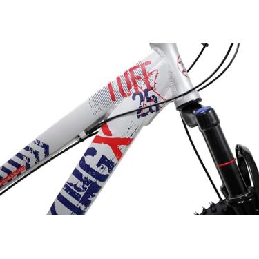 Imagem de Bicicleta Aro 26 Viking Tuff x25 21 Marcha Quadro em Alumínio Freio a Disco (Prata/Azul)