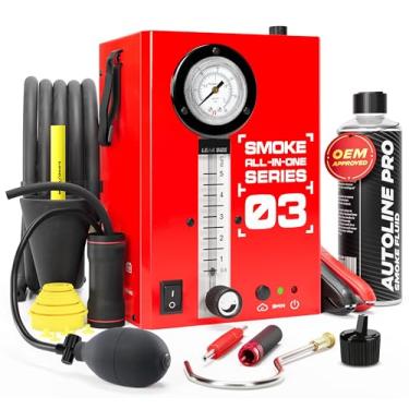 Imagem de AutoLine Pro *Modelo De Atualização 2025* Máquina Fumaça Automotiva Com O Melhor Fluido Classificado - Detector Vazamento Evaporador, Compressor Ar Integrado, Modelo 03 Plus, Kit Ferramentas Exaustã