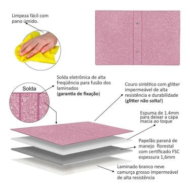 Imagem de Album Fotos 15X21/100 Pink Glitter Menina Especial Chique