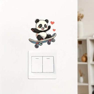 Imagem de Adesivo De Interruptor Panda Skatista