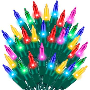 Imagem de TWINGLEHOME Ultra-Bright Connects End to End Multi Christmas Mini Lights 100L 19.6Ft UL Listed Incandescent Bulb String Light Set for Indoor Outdoor Holiday Garden Party Christmas Tree Garland Decor