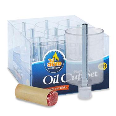 Imagem de Ner Mitzvah Chanukah Menorah Bojos de Óleo – Bojos com inserção de óleo para Menorahs (pacote com 9), Clear, #11, 1