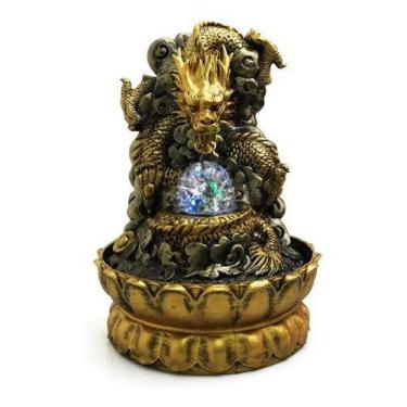 Imagem de Fonte Cascata Agua Decorativa Dragão Resina Luz De Led  - NoBrand