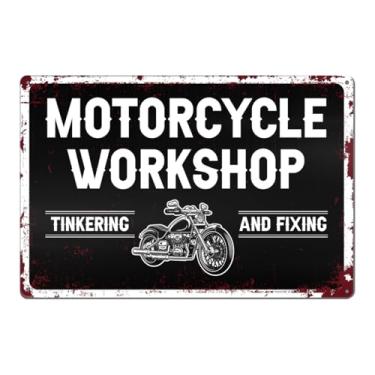 Imagem de Placa de metal para motociclistas, presentes para motociclistas, homens, oficina de motocicleta, placa de lata, arte de parede, decoração de homem, caverna, garagem, galpão, oficina, acessórios de