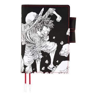 Imagem de Capa planejadora Hobonichi Techo A6 – revista ONE PIECE: Chapéu de palha Luffy (preto) (tamanho original, apenas capa)