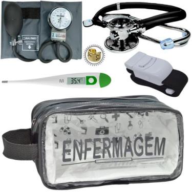 Imagem de Kit Enfermagem Academico Com Aparelho de Pressao Estetoscopio Rappapor