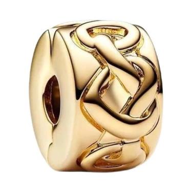 Imagem de Pulseira De Charms Feminina Em Prata 925 Banho De Ouro Com Coelho, Cru