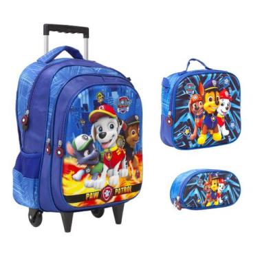 Imagem de Kit Bolsa Escolar Masculina Patrulha Canina Rodinha Toys 2U