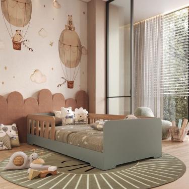 Imagem de Cama Infantil Montessoriana Solteiro em MDF Tony Mobikasa e Colchao Gazin