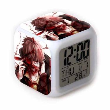 Imagem de Relógio digital LED Tokyo Ghouls Square com função de despertador