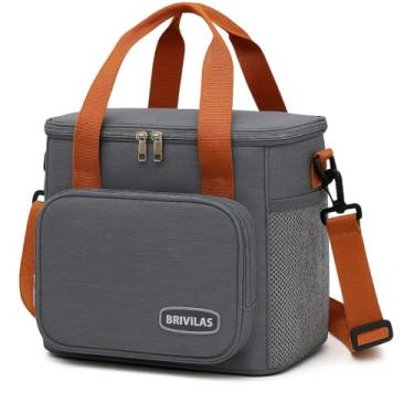 Imagem de Bolsa Térmica Lancheira 8L Porta Marmita com 2 compartimentos (Cinza)