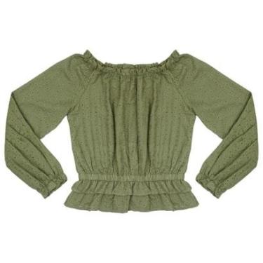 Imagem de Blusa Juvenil Look Jeans Ciganinha Collor - ROSA - 10-Feminino