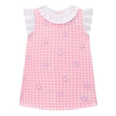 Imagem de Vestido Infantil Rosa Xadrez Molecotton Kukiê-Feminino