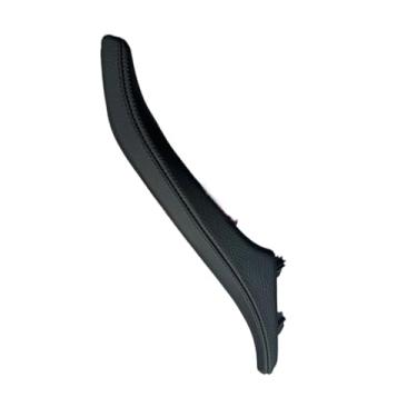 Imagem de Interior esquerda direita maçaneta da porta do passageiro couro genuíno puxador da porta interna Compatível com bmw série 5 f10 f11 f18 520i 523i 525i 528i 535i(Left side-black)