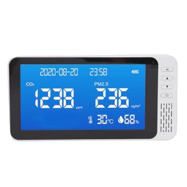 Imagem de Generic Medidor de Qualidade do Ar 6 Em 1, Monitor de Umidade e Temperatura CO2 PM2.5 Com LED Transparente Exibição de Data Em Tempo Real para Casa, Hotel, Escritório, Escola
