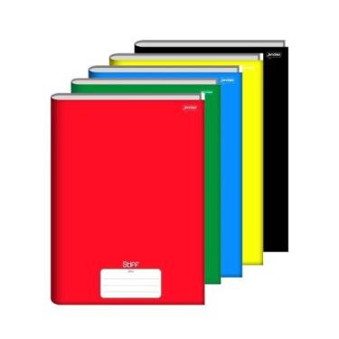 Imagem de Kit 5 Caderno Brochurao 96 Folhas Capa Dura - Grande Cor:Sortido - oem