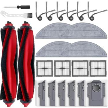 Imagem de MIXEAL Kit de acessórios de 24 peças para robô aspirador de pó Roborock Q10 S5+, peças de reposição com 2 escovas principais, 6 escovas laterais, 4 filtros HEPA, 6 sacos de poeira, 4 almofadas de