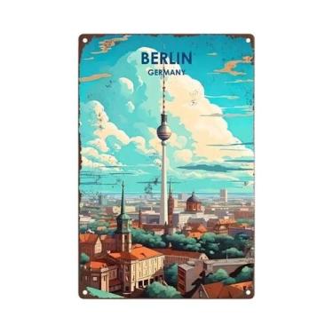 Imagem de Placa Metálica Retrô Temática De Viagem: Veneza, Canadá, Toronto  Pôst