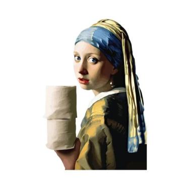 Imagem de Pôster De Arte Engraçada Para Banheiro Mona Lisa: Pintura Em Tela De P