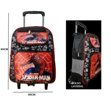 Imagem de Mochila Para Meninos TAM G Com Rodinhas De Silicone E Bolsos Laterais 