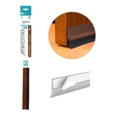 Imagem de Veda Porta Com Adesivo 3m 100cm Rodo Silicone Marrom Stamaco