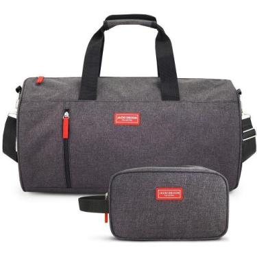 Imagem de Kit Bolsa De Viagem- Academia, Necessaire C- Alça Vibe - Preto Preto -