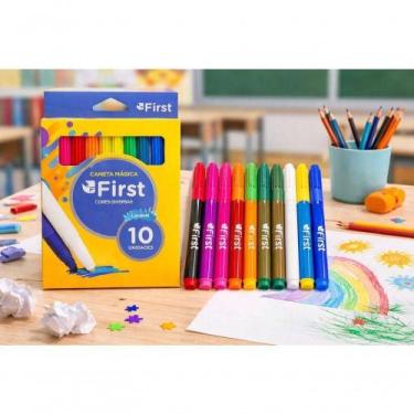 Imagem de Conjunto de Canetinhas Hidrográficas Laváveis First BM3175 10 Unidades