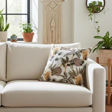 Imagem de Capas para Almofadas 60x60 Tecido Algodão Estampa Floral - Nallu Decor