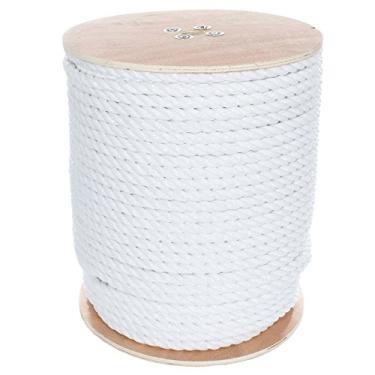 Imagem de Corda de polipropileno torcido com 3 fios West Coast Paracord - À prova d'água e flutua na água, Branco, 5/8 Inch x 300 Feet