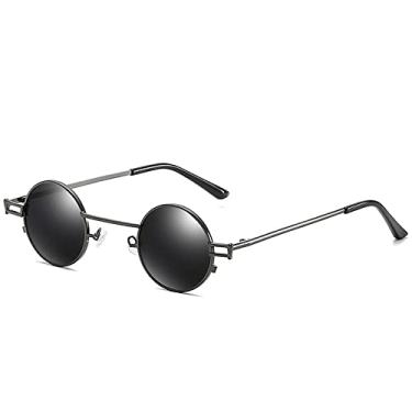 Imagem de Moda de rua Pequeno Óculos de Sol Redondos Homens Mulheres Elegante Moldura Design Retro Steam Punk Óculos de Sol Hipster Sombra Gafas de Sol, 6, Tamanho Único
