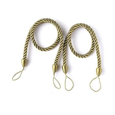Imagem de Laços de cortina de estilo escandinavo simples Laços de corda enrolados firmemente tecidos DIY prendedores de cortina, T8, 2 PCS
