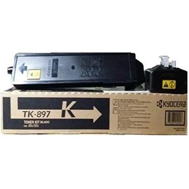 Imagem de Cartucho de toner preto Kyocera 1T02K00US0 modelo TK-897K para uso com impressoras multifuncionais Kyocera FS-C8025MFP, FS-C8520MFP, FS-C8525MFP, TASKalfa 205c, 255 e 255c