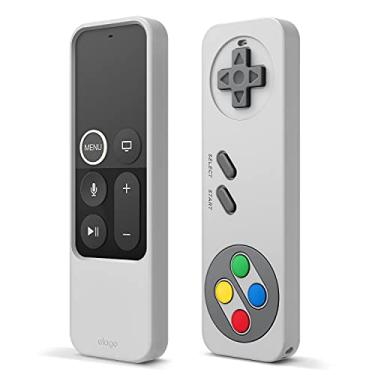 Imagem de elago Capa R4 Retro para Apple TV Remote Compatível com Apple TV Siri Remote 1ª Geração - Design Clássico de Controle [Não Funcional], Cordão Incluído [Patente Registrada nos EUA] (Cinza Claro)