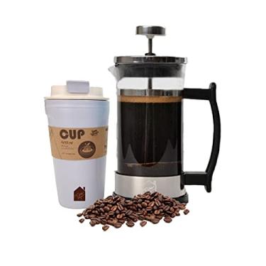 Imagem de Cafeteira prensa francesa prensa de café de aço inoxidável prensa francesa - Cafeteira fria - Prensa de chá com telas de filtro extra - Durável e resistente ao calor - Fácil de limpar, 355 ml