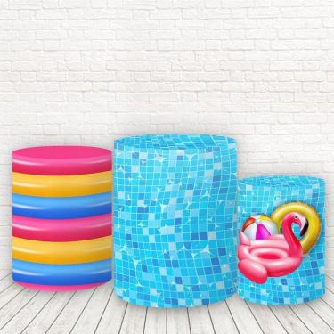 Imagem de Trio De Capas Cilindros 3D Sublimado Pool Party Fcc-140