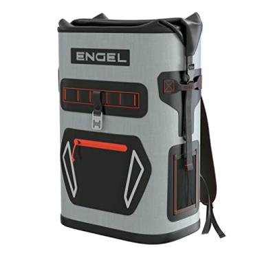 Imagem de Engel BP25-LG Red 25 Quart Roll-Top Mochila Cooler de Alto Desempenho Cinza Claro/Vermelho