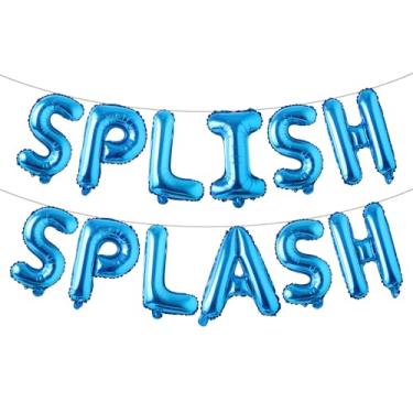 Imagem de Splish Splash Birthday Decoration Boy Splish Splash Birthday Bash Party Supplies Splish Splash Birthday Balloons Pool Birthday Party Decoration Balloons (SPLISH SPLASH Blue)